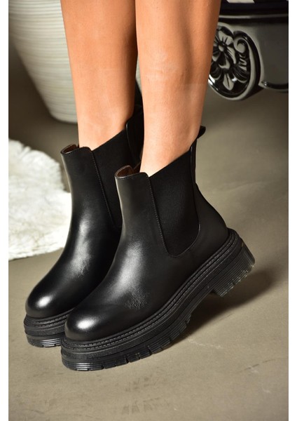 R555235103 Siyah Hakiki Deri Kadın Bot fiyatları