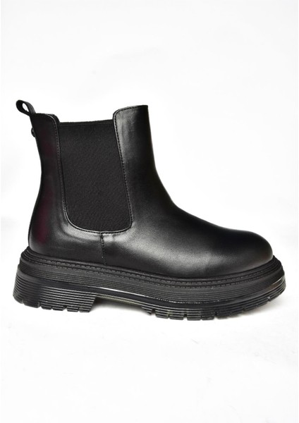 R555235103 Siyah Hakiki Deri Kadın Bot indirimleri