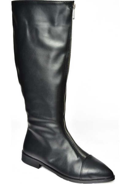 R272961609 Siyah Fermuarlı Kadın Çizme indirimleri