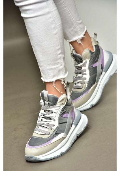 R973116004 Gri/lila Kalın Tabanlı Spor Ayakkabı Sneakers fiyatları