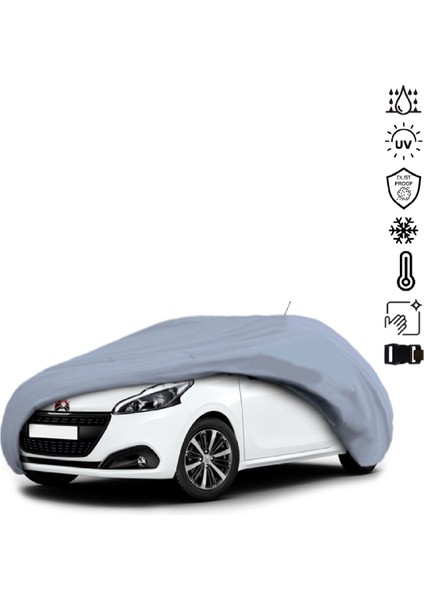 Peugeot 208 1 (2012-2019) Araba Brandası Miflonlu Su Geçirmez 4 Mevsim Araba Brandası