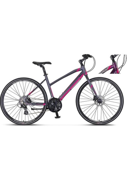 LEGARDA-2321-LDM-H Kadın Şehir Bisikleti 460H 28 Jant 21 Vites Mürdüm Pembe