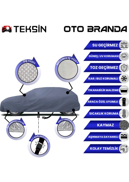 Volkswagen Golf 4 (1997-2006) Araba Brandası Miflonlu Su Geçirmez 4 Mevsim Araba Brandası