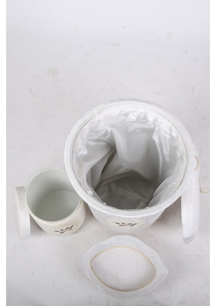 Shems Krem 3'lü Çeyizlik Dantelli Banyo Kirli Çamaşır Sepeti Seti | Sepet ,havluluk, Deterjanlık fiyatları