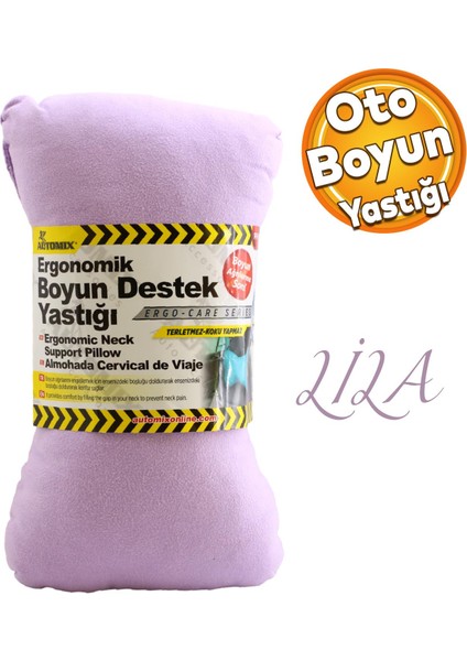Automix Araba Araç Otomobil Oto Koltuk Başlığı Ergonomik Boyun Destek Yastığı Lila Renk 44837