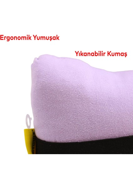 Automix Araba Araç Otomobil Oto Koltuk Başlığı Ergonomik Boyun Destek Yastığı Lila Renk 44837