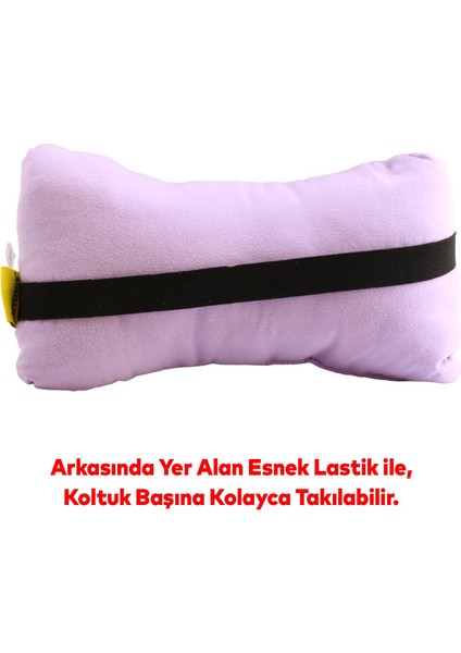 Automix Araba Araç Otomobil Oto Koltuk Başlığı Ergonomik Boyun Destek Yastığı Lila Renk 44837