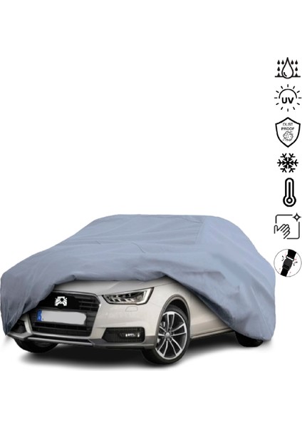 Audı A1 Hatchback Araba Brandası Miflonlu Su Geçirmez 4 Mevsim Araba Brandası