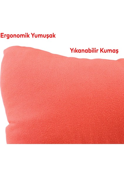 Automix Araba Araç Otomobil Oto Koltuk Başlığı Ergonomik Boyun Destek Yastığı Turuncu Renk 44837