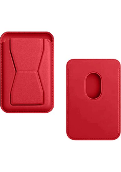 iPhone Magsafe Destekli Cardsafe Stand Özellikli Deri Kartlık Cüzdan