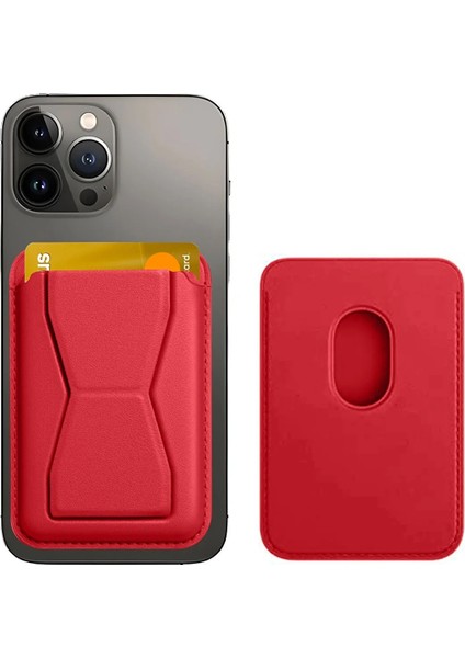 iPhone Magsafe Destekli Cardsafe Stand Özellikli Deri Kartlık Cüzdan