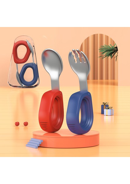 Çocuk Paslanmaz Çelik Eğitim Kısa Çatal Kaşık (Yurt Dışından)