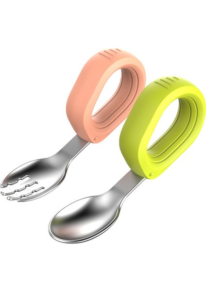 Çocuk Paslanmaz Çelik Eğitim Kısa Çatal Kaşık (Yurt Dışından)