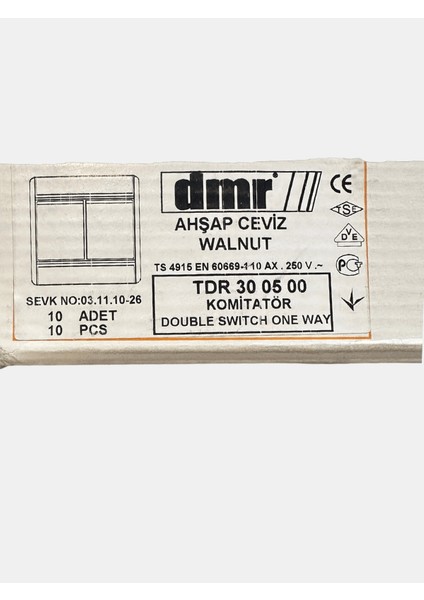 Komütatör Sıva Altı Ahşap Ceviz 300500 (Çerçevesiz)