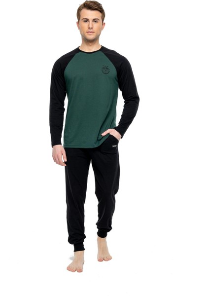 3896 Erkek Yuvarlak Yaka Pijama Takımı