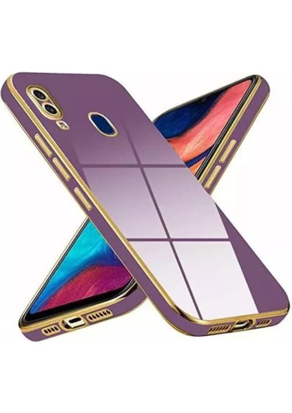 Caseart Samsung Galaxy A50S Kapak Kamera Korumalı Lazer Kesim Lüx Silikon Kılıf - Lila