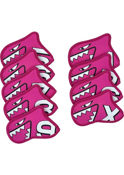 9x Golf Demir Kapak Seti Golf Takozları Başlık Örtüleri Dayanıklı Golf Kulübü Başlık Örtüleri Gül Kırmızı (Yurt Dışından)