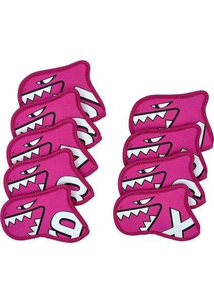 9x Golf Demir Kapak Seti Golf Takozları Başlık Örtüleri Dayanıklı Golf Kulübü Başlık Örtüleri Gül Kırmızı (Yurt Dışından) fırsatları