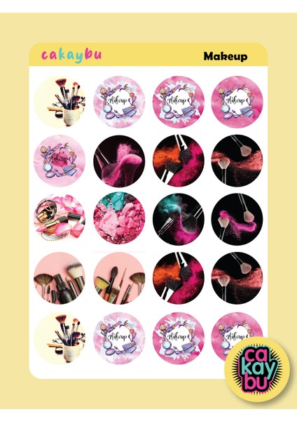Makeup Makyaj Çanta,kutu,kapak Sticker Set A4 1 Sayfa