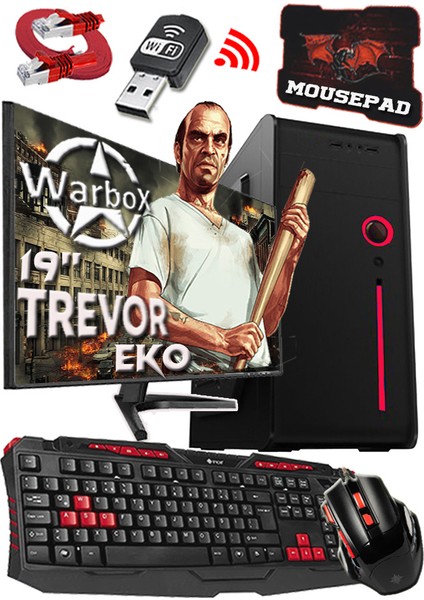 Trevor Eko I3 3220 8gb Ram 120GB SSD 120GB HDD R5 230 2gb E.kartı 18.5 Hd Monitör