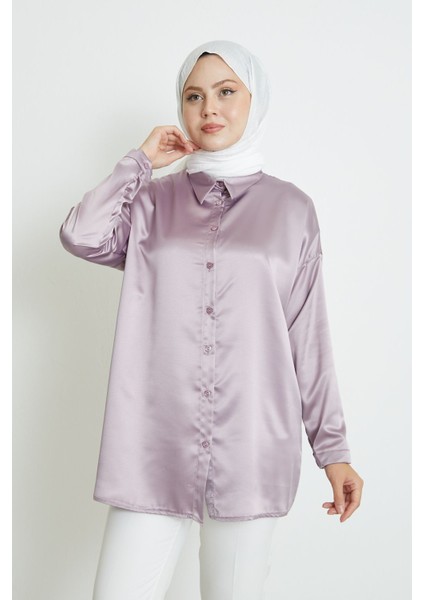 Saten Tunik-Lila