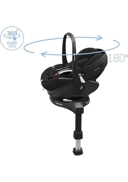 Pebble ve Pearl 360 Dünyanın İlk Kızaklı, Araç Dışına Çıkabilen Dönebilen İsofix Bazalı 0-13 Kg Ana Kucağı ve 0-18 Kg Oto Koltuğu Black