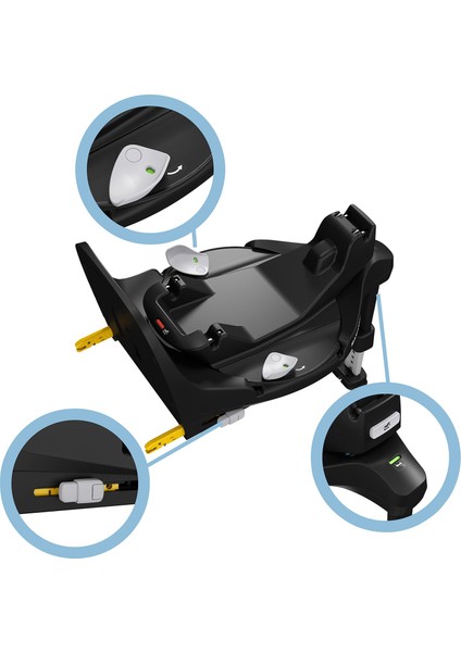 Pebble ve Pearl 360 Dünyanın İlk Kızaklı, Araç Dışına Çıkabilen Dönebilen İsofix Bazalı 0-13 Kg Ana Kucağı ve 0-18 Kg Oto Koltuğu Black