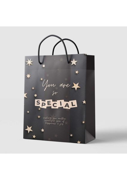 Karton Hediye Çantası 5’li Paket Iyi Iki Doğdun Doğumgünü Happy Birthday 25 cm x 37 cm x 8 cm