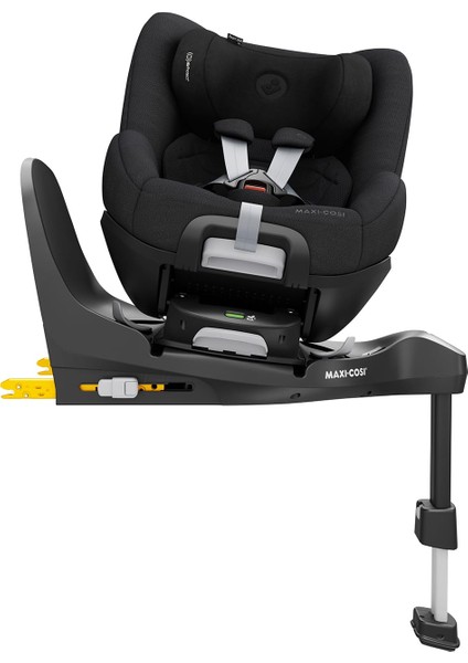 Pearl 360 Pro Dünyanın İlk Kızaklı, Araç Dışına Çıkabilen 360 Dönebilen Yatabilen İsofix Bazalı Bebek Oto Koltuğu 0-18 kg Authentic Black