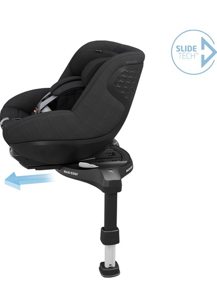 Pearl 360 Pro Dünyanın İlk Kızaklı, Araç Dışına Çıkabilen 360 Dönebilen Yatabilen İsofix Bazalı Bebek Oto Koltuğu 0-18 kg Authentic Black