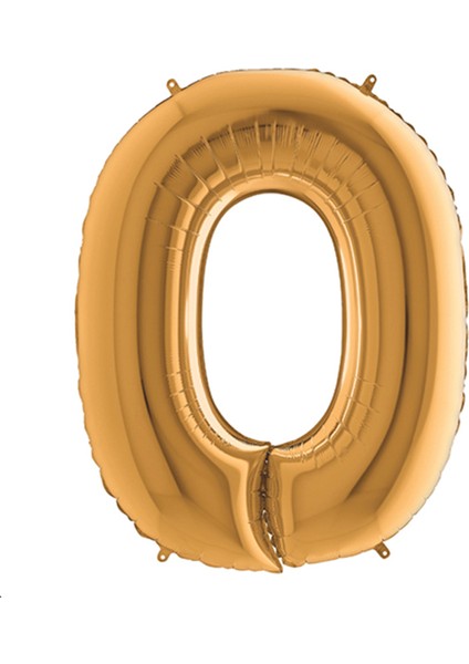 Harfli folyo balon, altın renkli parlak, 102cm O Harfi 1 adet