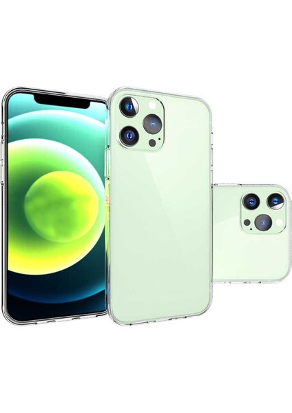 iPhone 15 Pro Kılıf Ince ve Esnek Şeffaf Süper Silikon