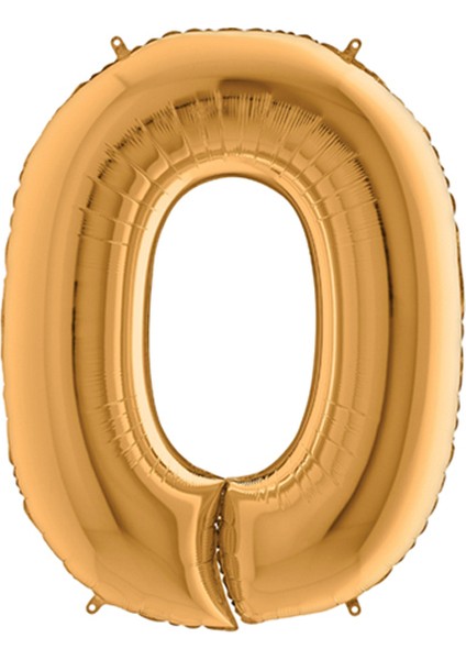Rakam folyo balon 40inc, Altın, 0 numara 1 adet