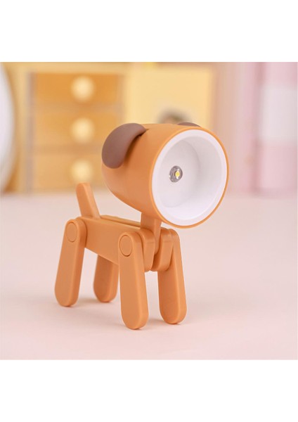 Mini LED Gece Lambası Sevimli Köpek Geyik Şekli Masa Lambası Ev Yatak Odası Çalışma Ofis Okuma Göz Koruması Aydınlatma Lambaları (Yurt Dışından)