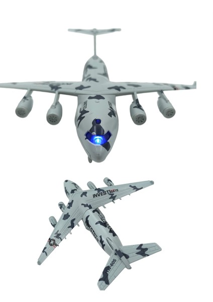 Oyuncak Askeri Kargo Uçağı Sesli Işıklı Metal Asker Kargo Uçağı Gri 23CM. fiyatları
