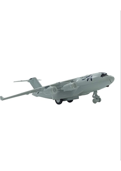 Oyuncak Askeri Kargo Uçağı Sesli Işıklı Metal Asker Kargo Uçağı Gri 23CM. modelleri