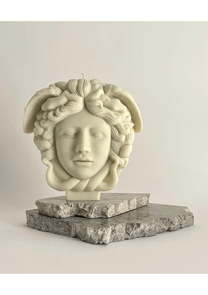 Medusa Dekoratif Hediyelik Beyaz Kokulu Mum