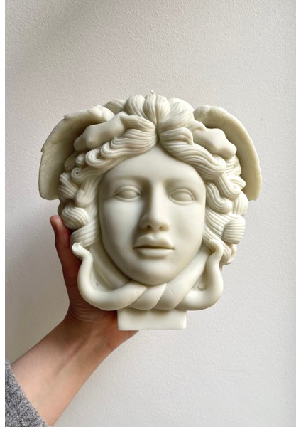 Medusa Dekoratif Hediyelik Beyaz Kokulu Mum