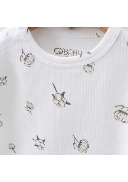 Pamuk Desenli 2'takım Organik Pamuk Kız / Erkek Bebek Takım 3-6/6-9/9-12/12-18 Ay fiyatları