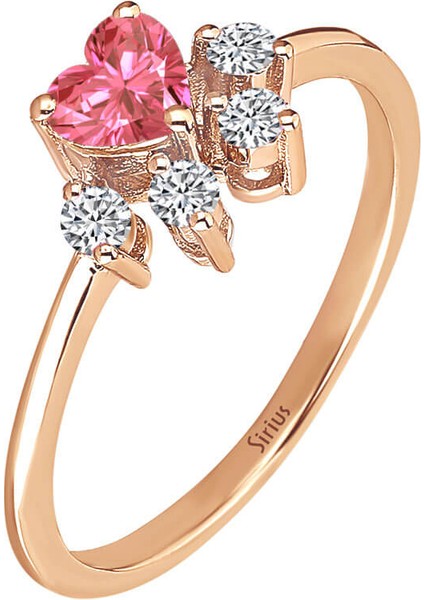 Pırlanta ve Pembe Turmalin Taşlı Kedi Patisi Yüzük 0402R0032