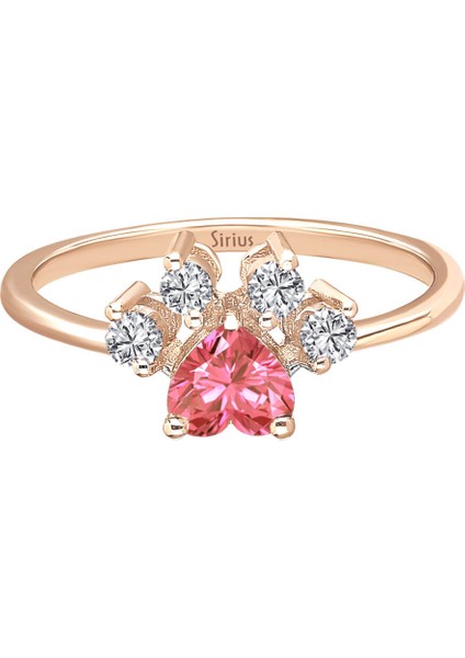 Pırlanta ve Pembe Turmalin Taşlı Kedi Patisi Yüzük 0402R0032 fiyatları