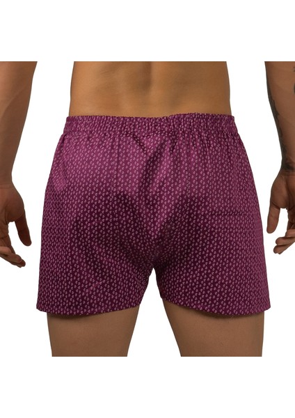 Yohannes Club Desenli Pembe Poplin Boxer