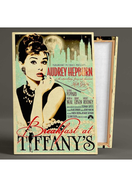 Audrey Hepburn Breakfast At Tiffany's Filmi Dikey Kanvas Tablo