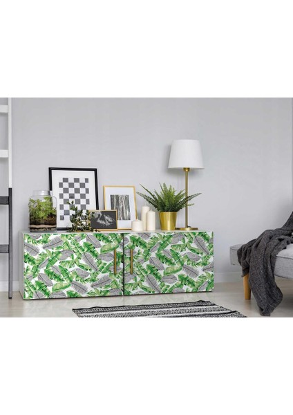 349-3268 Yaprak Desen Kendinden Yapışkanlı Folyo (45CM x 1mt)