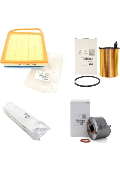 Peugeot 2008 3008 1.6 Hdi Euro 5 (2012 Üstü) Filtre Bakım Seti Orijinal Psa