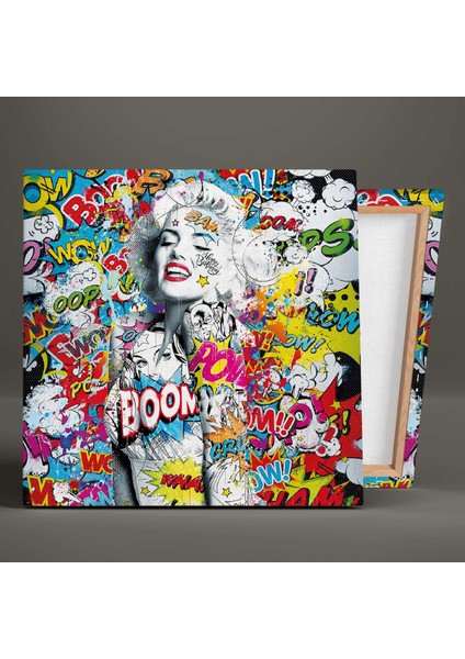 Marilyn Monroe Sokak Sanatı Grafiti Kare Kanvas Tablo