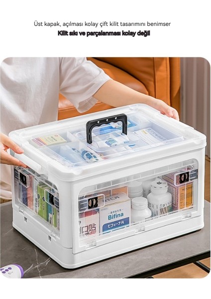 Ev Tipi Büyük Kapasiteli Şeffaf Katlanabilir Çok Katmanlı Ilaç Kutusu (Yurt Dışından) modelleri