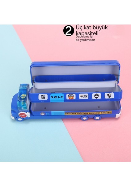Ilkokul Öğrencileri Çok Fonksiyonlu Yaratıcı Metal Kalem Kutusu (Yurt Dışından)