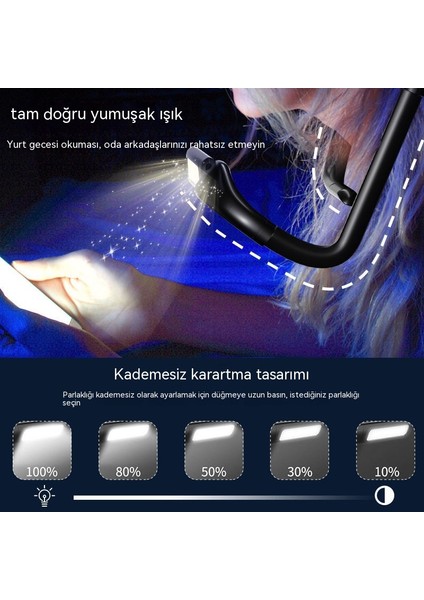 Ev Asılı Boyun USB Şarj Edilebilir Öğrenme Gece Lambası (Yurt Dışından)