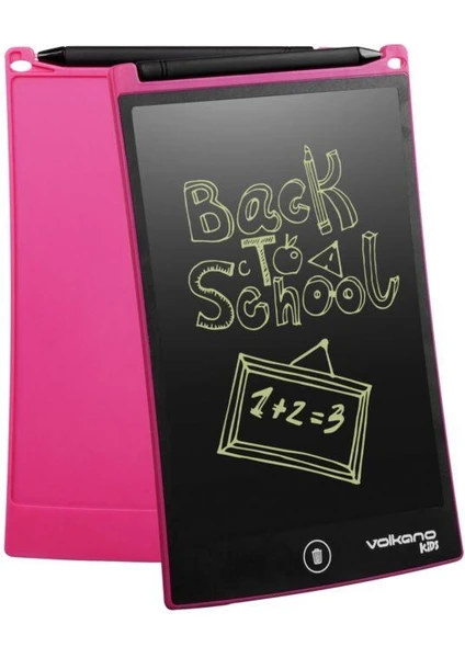 Doodle Writing Tablet LCD 8.5 Inç Dijital Kalemli Çizim Yazı Tahtası Grafik Not Yazma Eğitim Tableti Pembe VK-850-PK